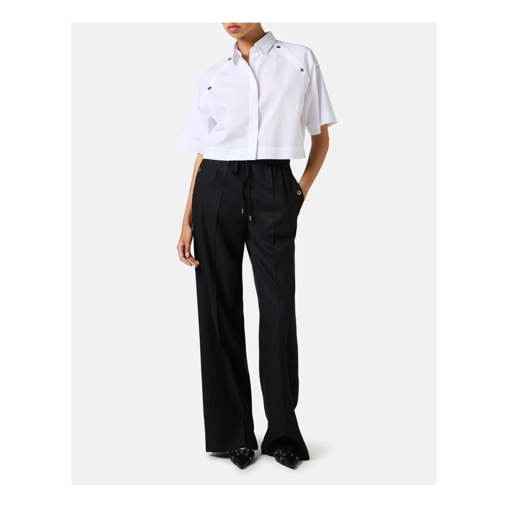 Iceberg Witte cropped fit overhemd van katoenpopeline White Dames