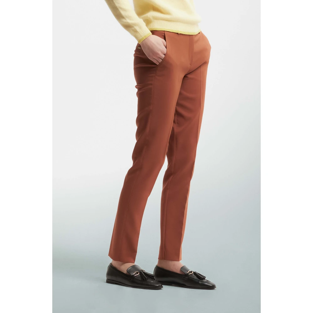 Kocca Elegante Geplooide Cigarette Cut Broek Brown Dames