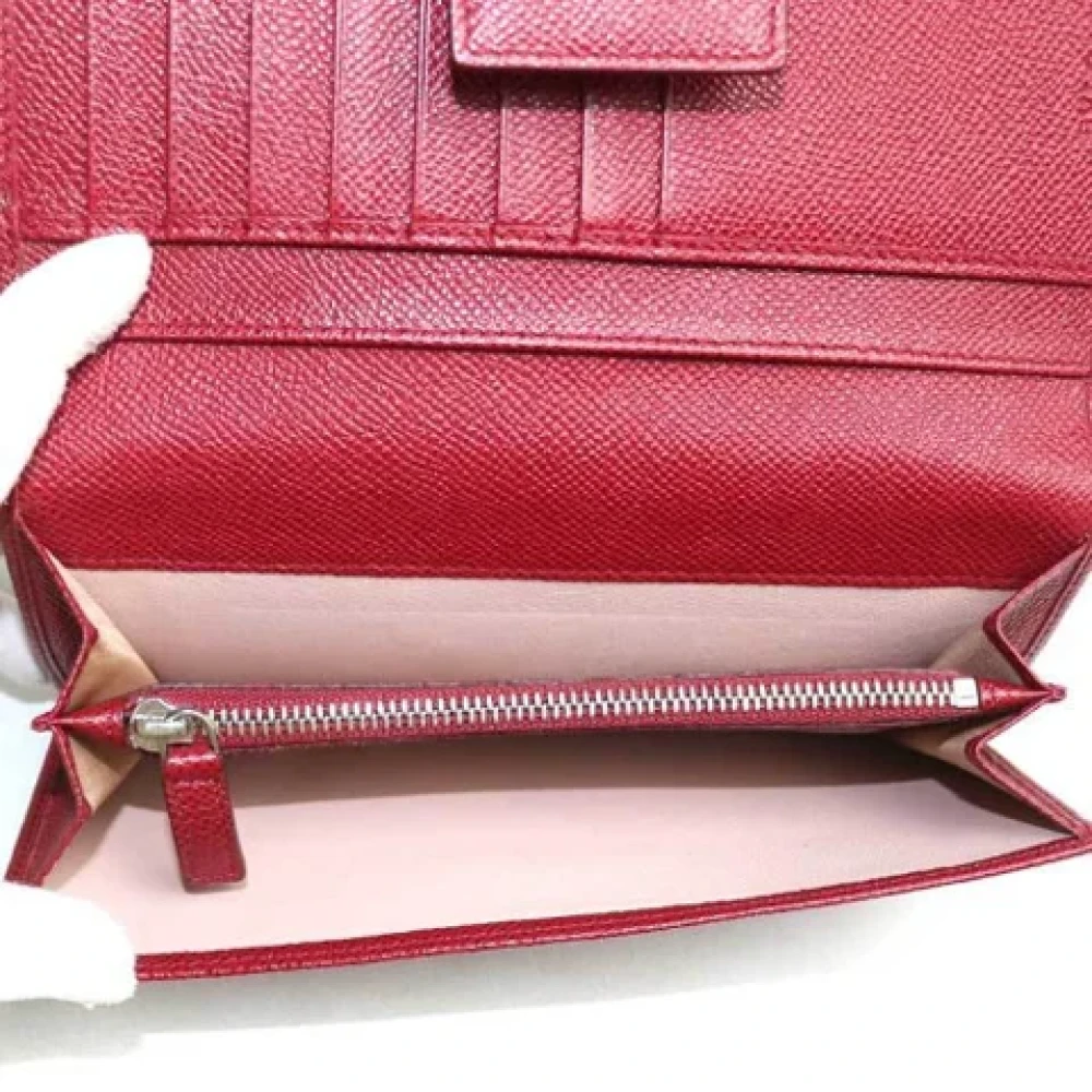 Bvlgari Vintage Pre-owned Leather wallets Red Dames