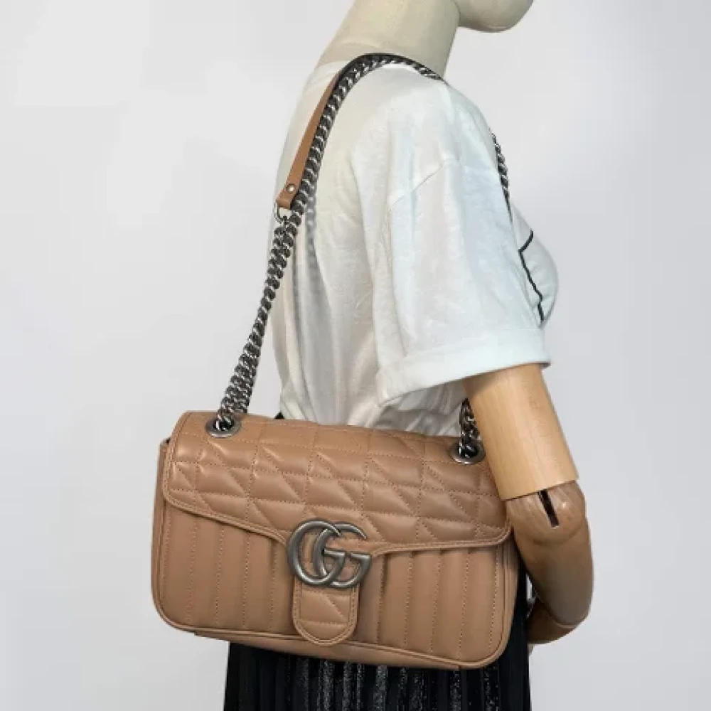 Gucci Vintage Pre-owned Leather gucci-bags Beige Dames