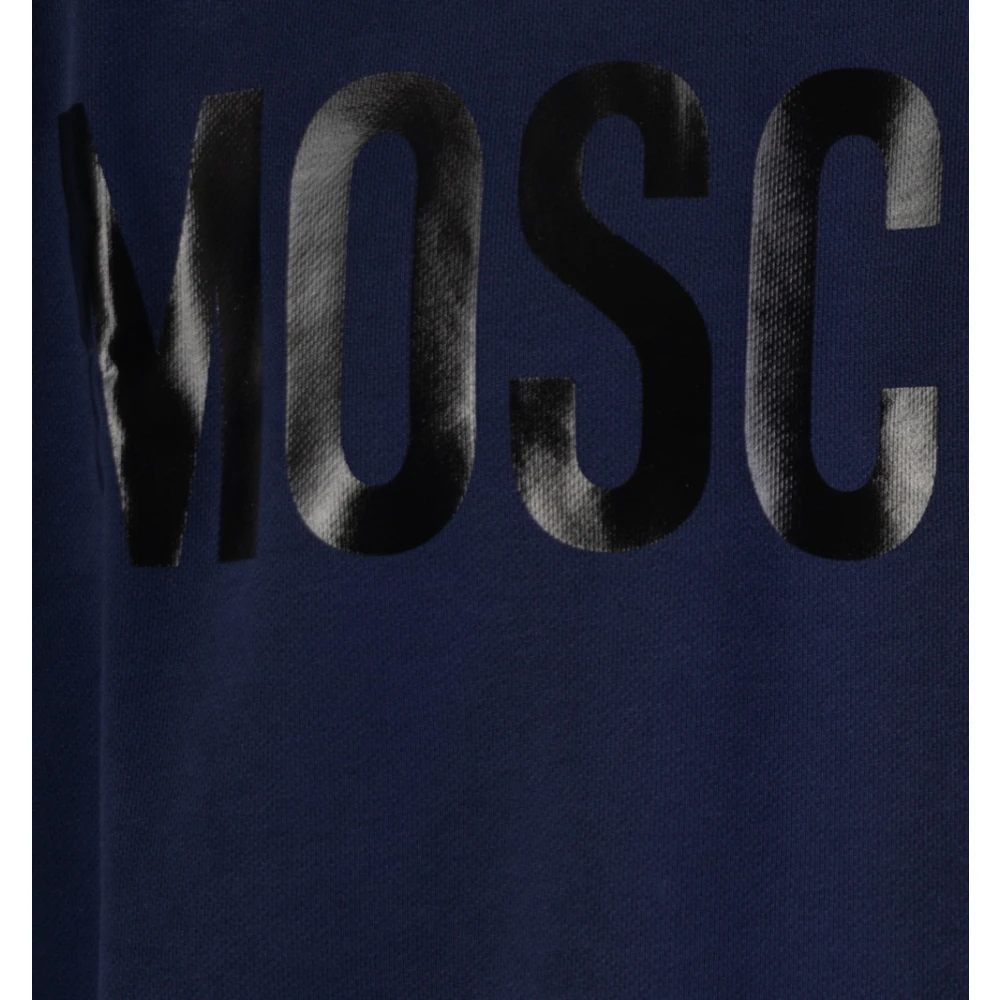 Moschino Blauwe Logo Print Sweater Blue Heren