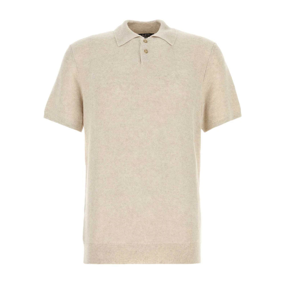 A.p.c. Beige Melange Polo Shirt Beige Heren