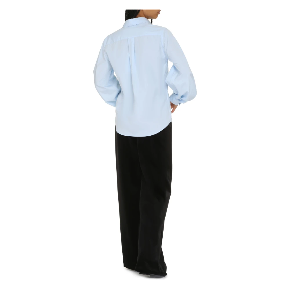 P.a.r.o.s.h. Katoenen Ballonmouw Shirt Blue Dames