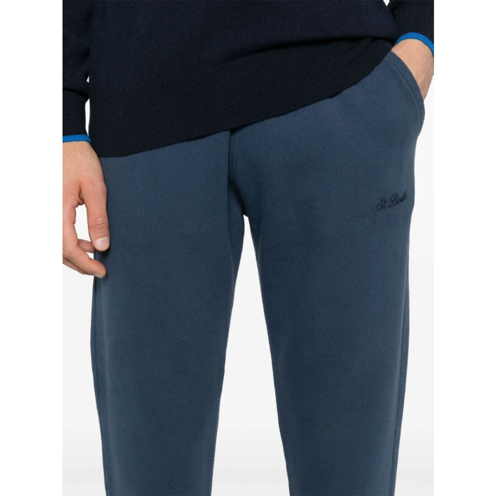 MC2 Saint Barth Blauwe Jersey Broek Elastische Taille Blue Heren