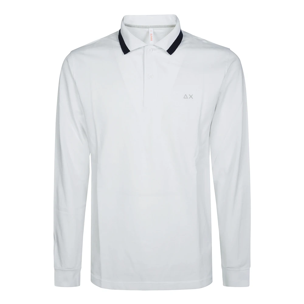 Sun68 Gestreept Poloshirt White Heren