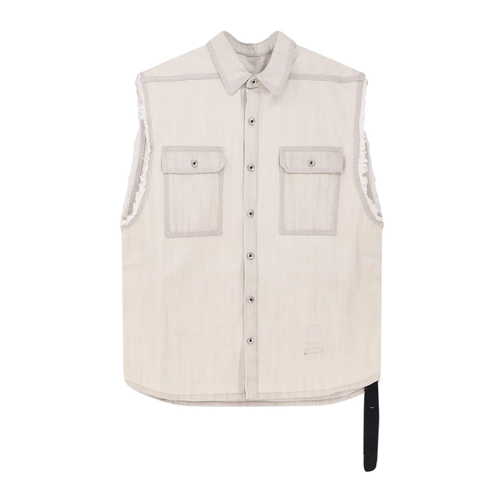 Rick Owens White Waistcoats, Male, L, Sl Tommy Jumbo Vest