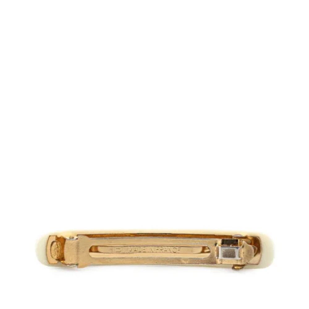 Chanel Vintage Pre-owned Canvas hair-accessories Yellow Dames