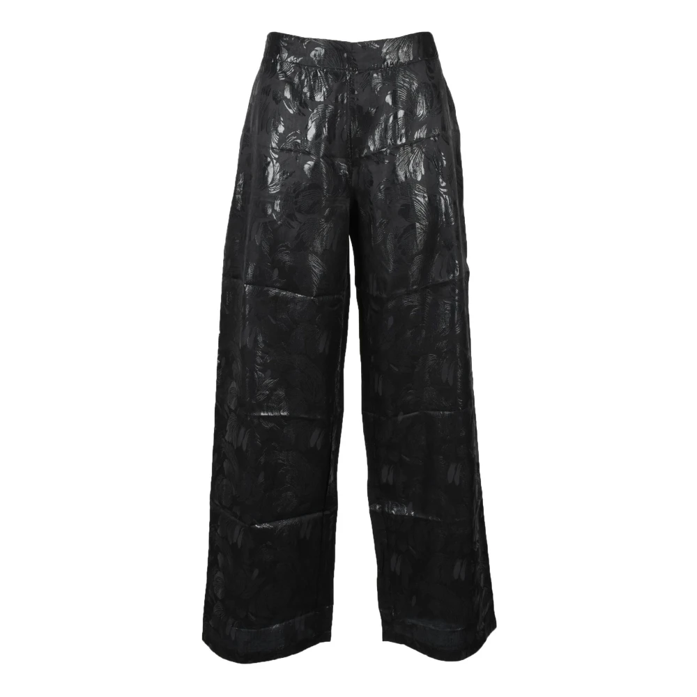 Semicouture Zijdeblend katoenen broek Black Dames