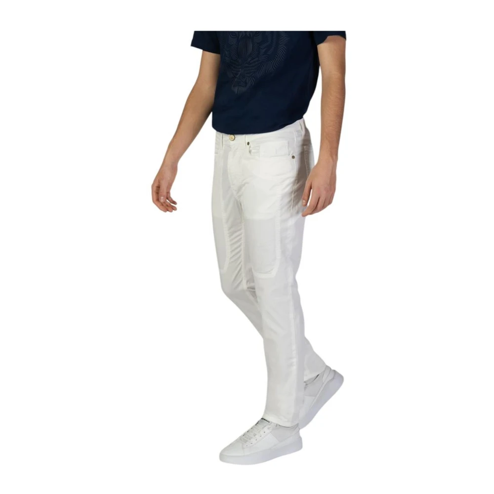 Jeckerson Witte Katoenen Slim Broek Collectie White Heren