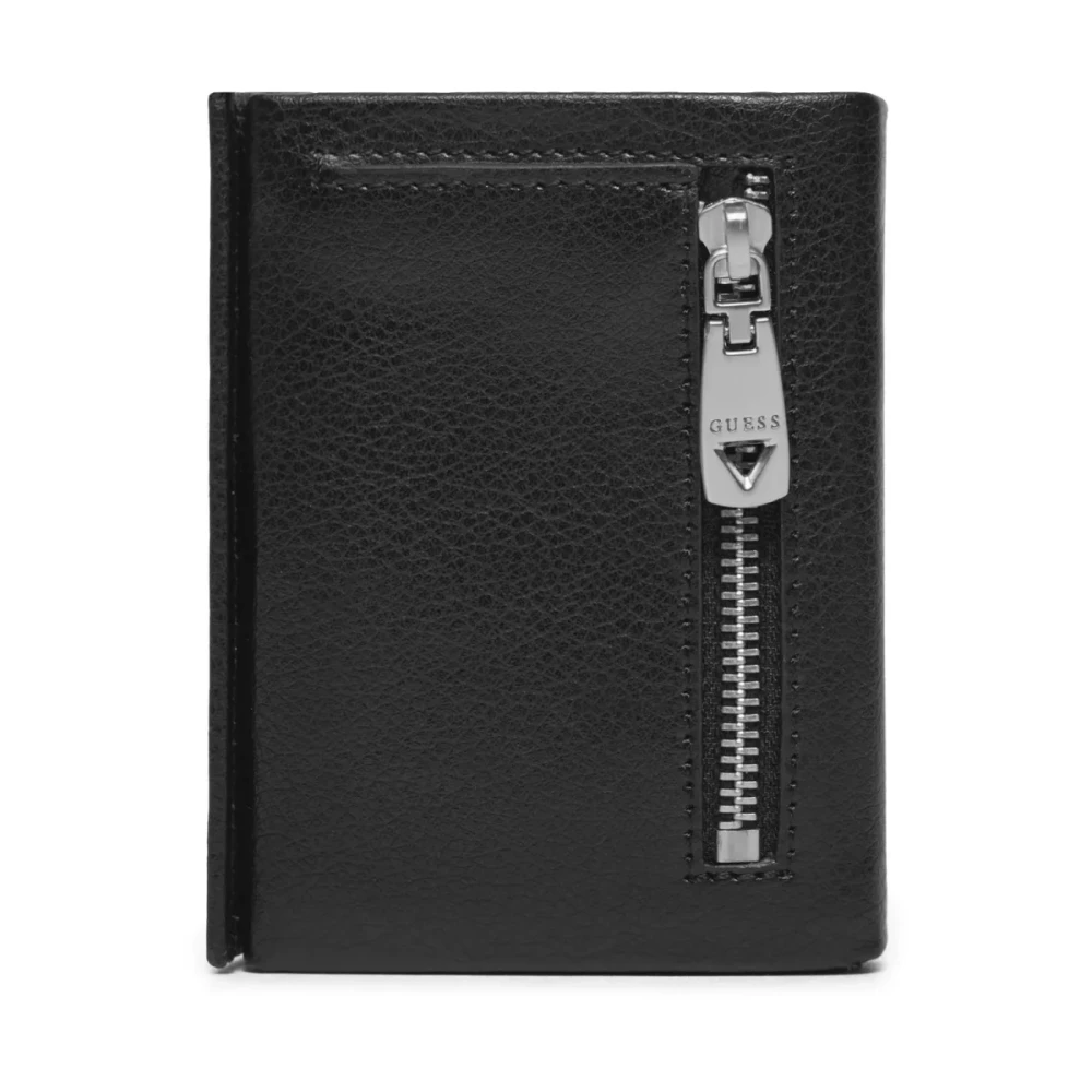 Guess Natuurlijk leren portemonnee Noir model Black Heren