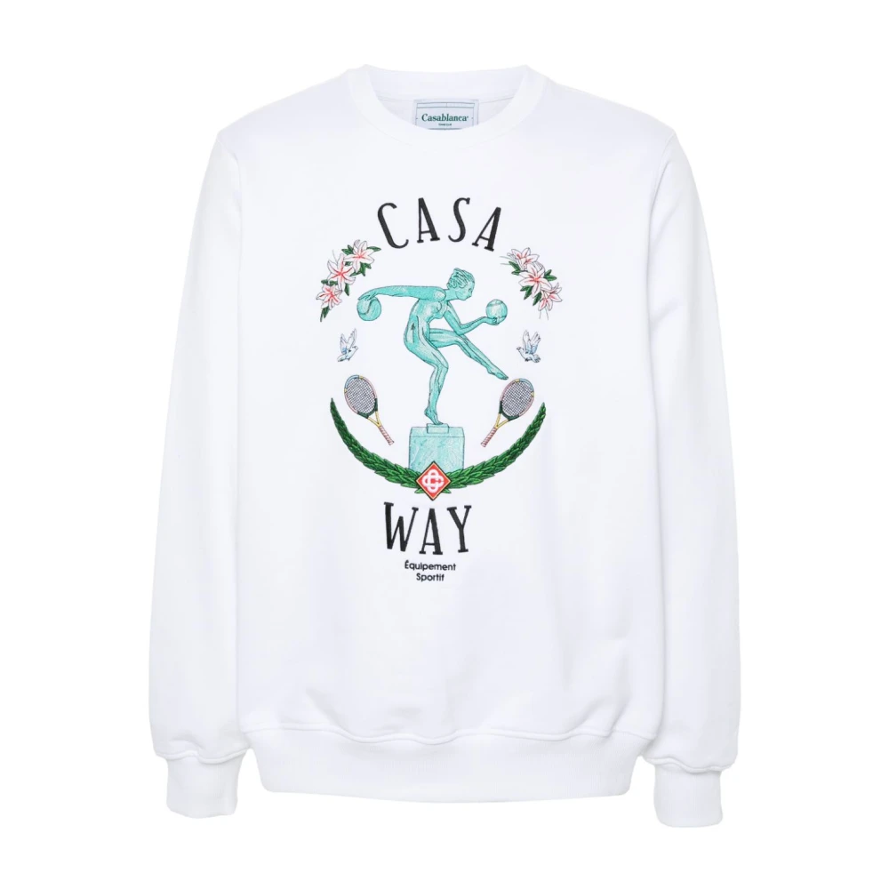Casablanca Marmeren Beeld Geborduurde Sweater White Heren