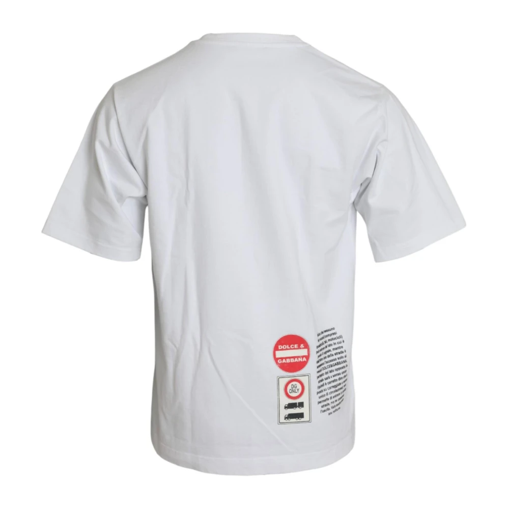 Dolce & Gabbana Witte Heart Amor Katoenen Crewneck T-shirt White Heren