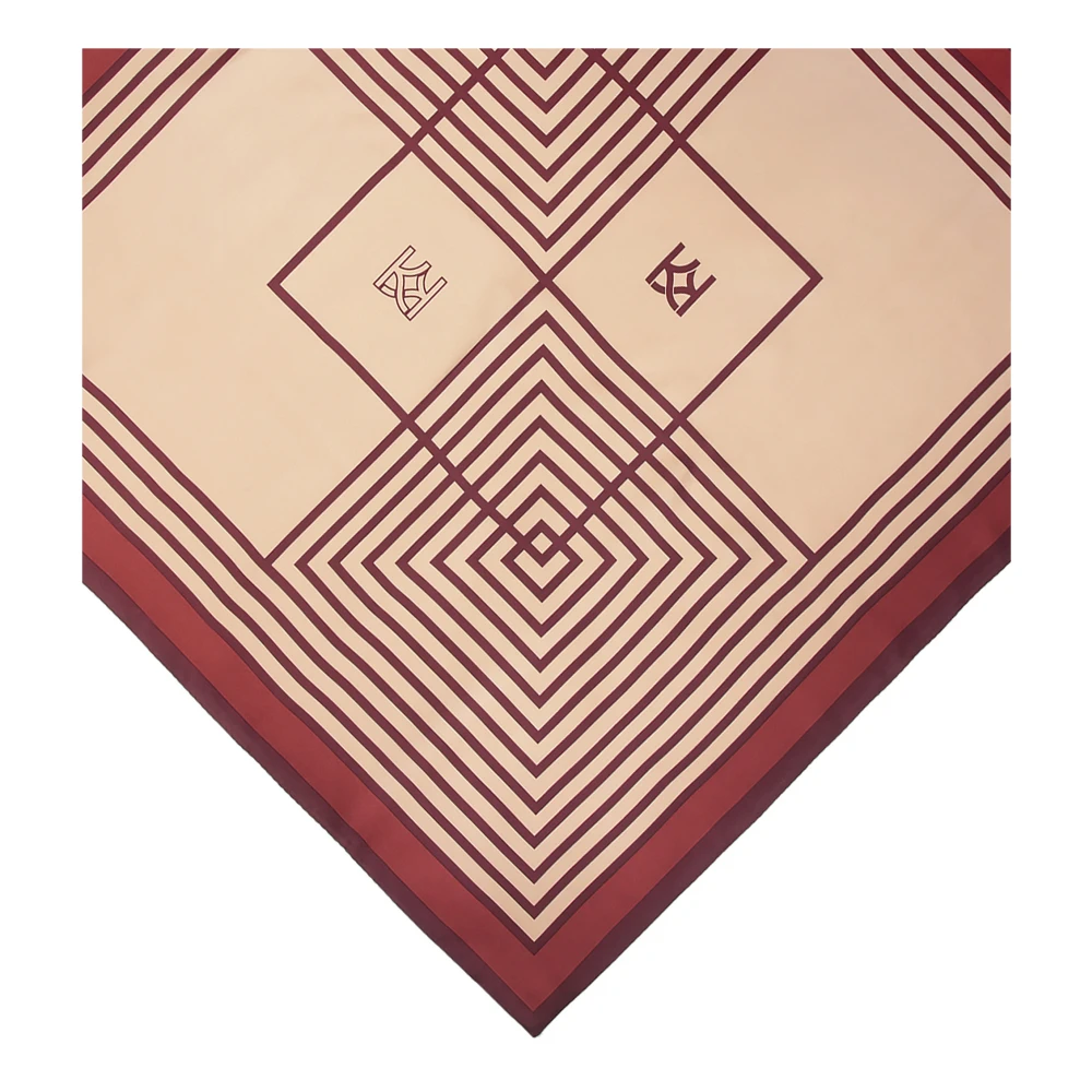 Kazar Elegante zijden sjaal met geometrisch patroon Brown Dames