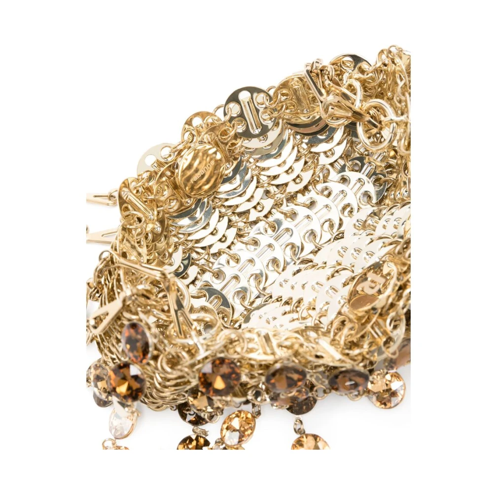 Paco Rabanne Ketting Schoudertas met Kristalversiering Yellow Dames