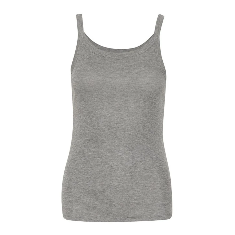Soaked in Luxury Rollneck Tank Top Grijs Melange Gray Dames