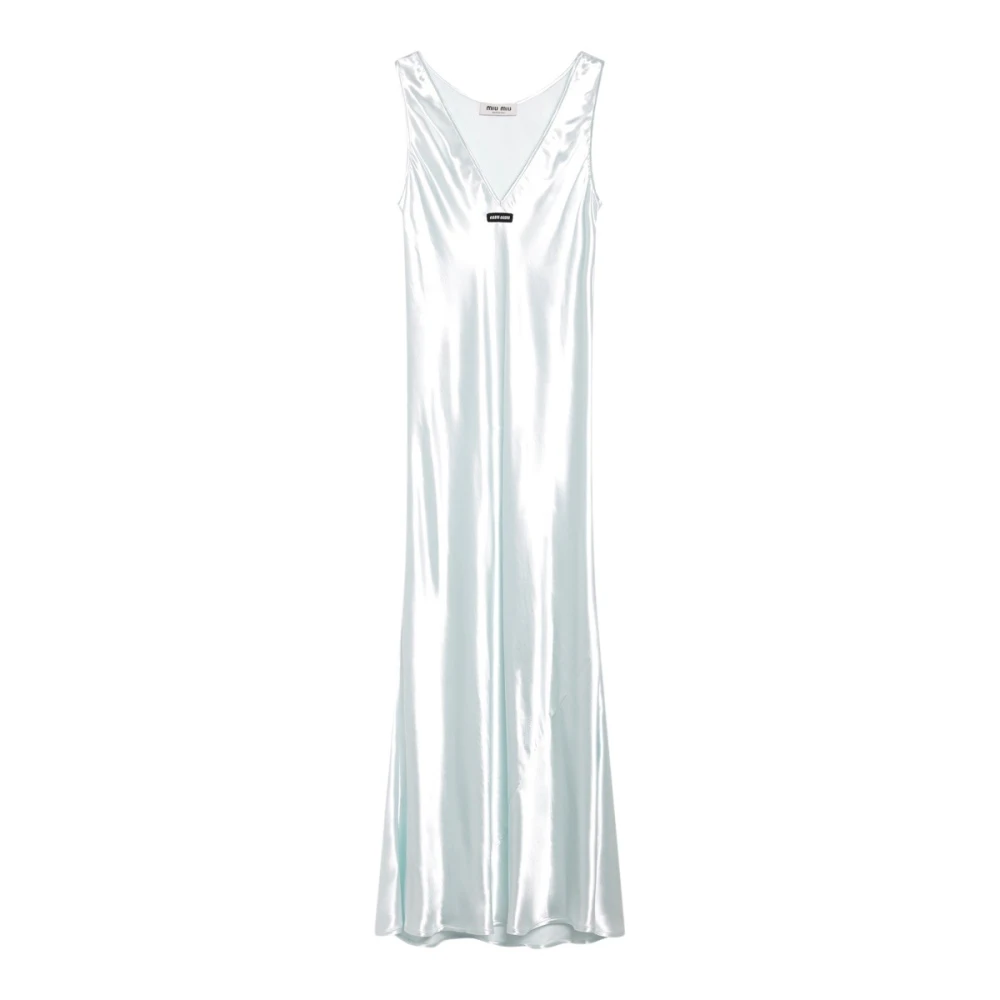 Miu Miu V-Neck Maxi Dress - Female - Maxi Dresses - Green - S - Dresses