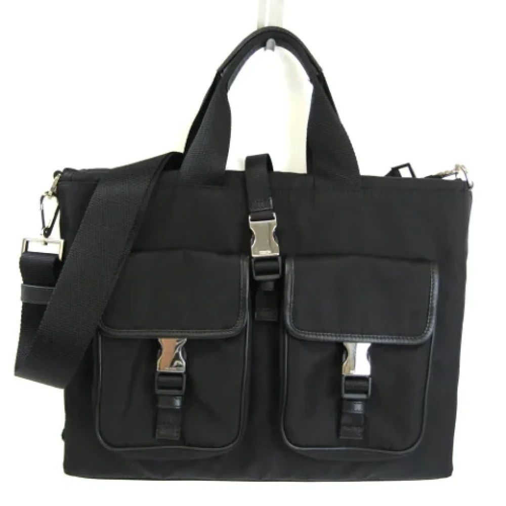 Prada Vintage Pre-owned Leather shoulder-bags Black Dames