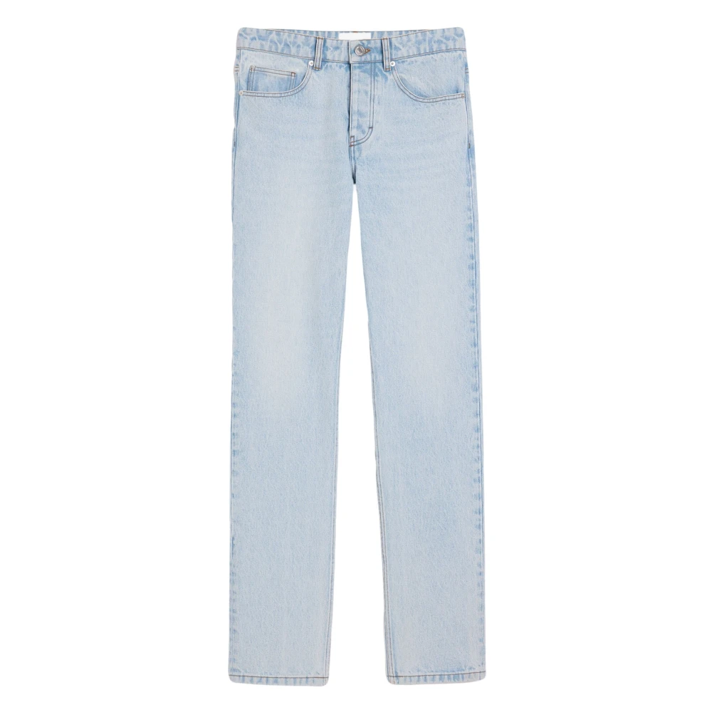 Ami Paris Rechte Pijp Denim Jeans Blauw Gewassen Blue Heren