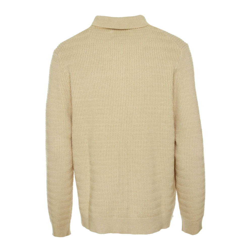 Wax London Kent Kraag Gebreide Vest met Golfpatroon Beige Heren