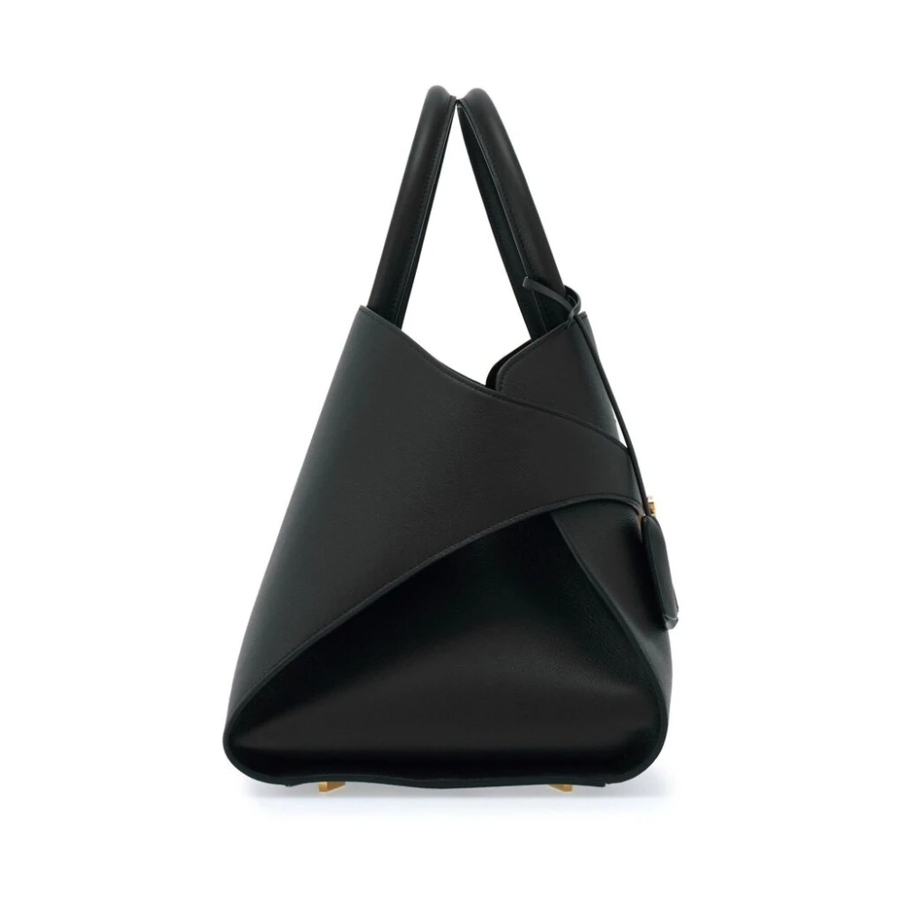 Salvatore Ferragamo Zwarte Leren Handtas met Gouden Hardware Black Dames