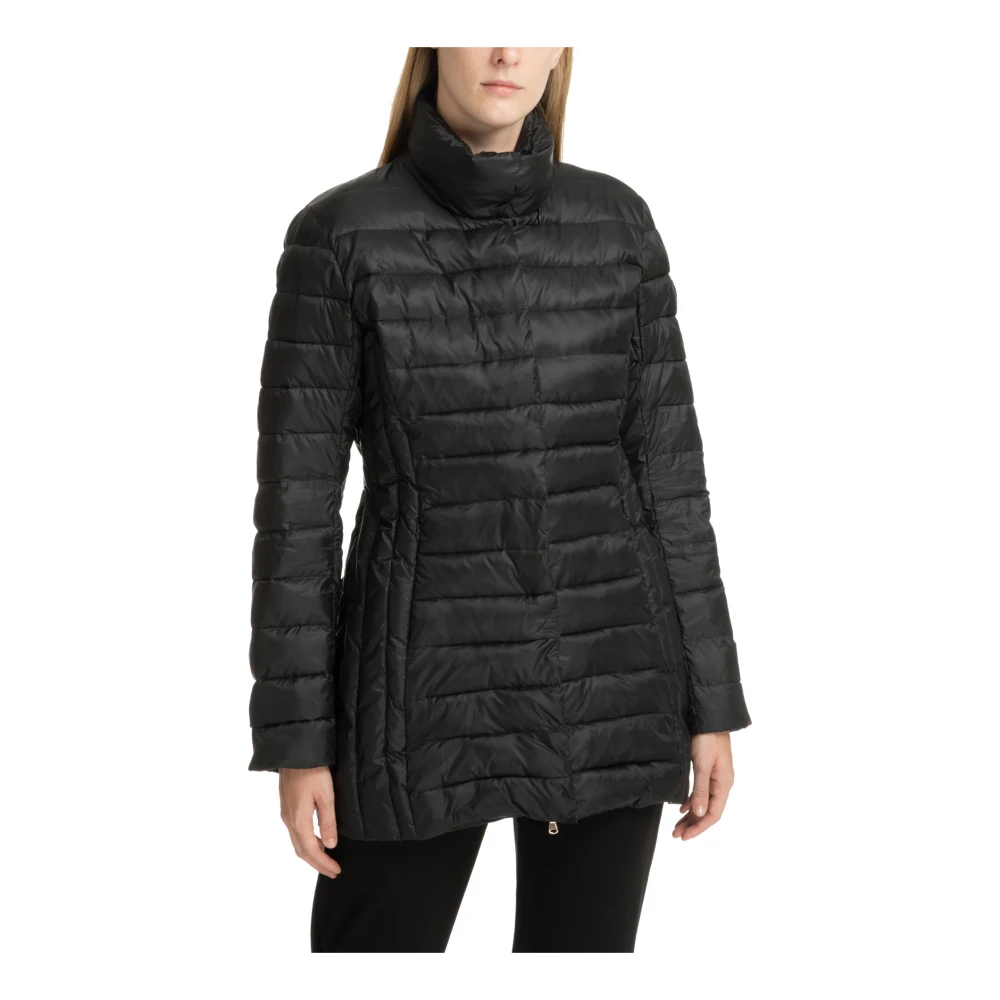 Emporio Armani EA7 Warme Donsjas Drukknoopsluiting Rits Black Dames