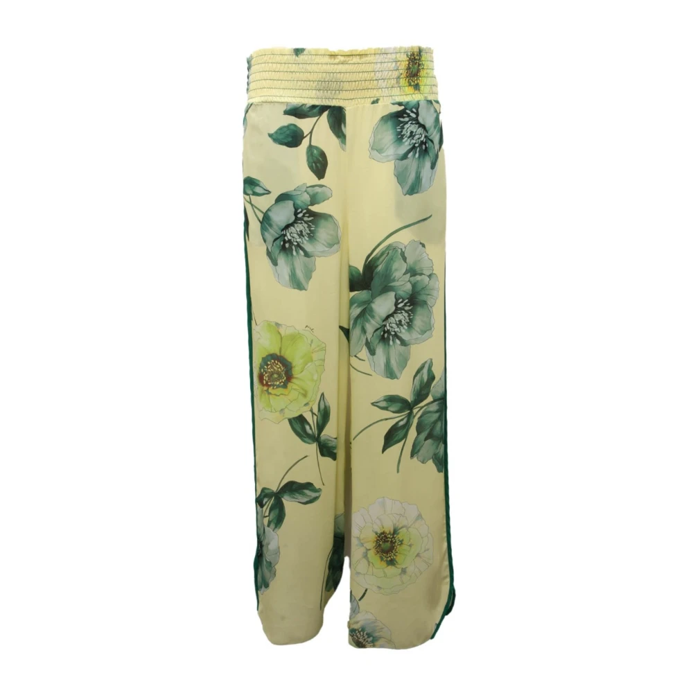 Pinko Women's Multicolor Crepe De Chine Trouser Pisa Model - Wide Trousers - S - Trousers