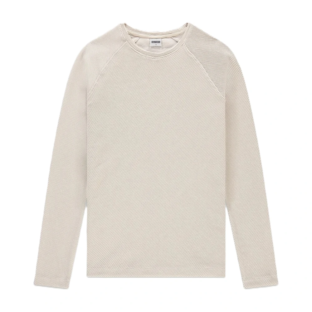 Kultivate Oblique Crew Neck Jumper Beige Heren