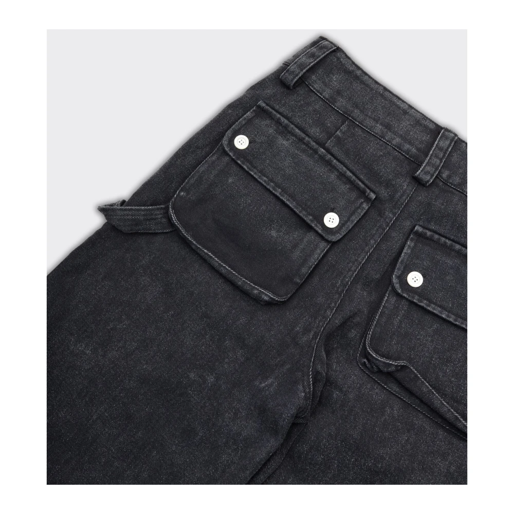 Untitled Artworks Wijde Cargo Broek in Zwart Gray Heren