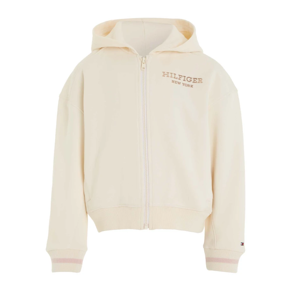 Tommy Hilfiger Foil Zip Hoodie Beige, Pojke