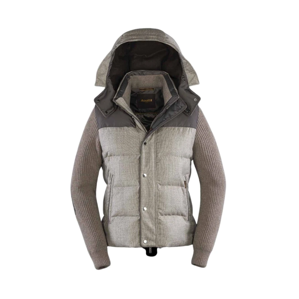 Moorer Mannelijk Beige Jassen Heren, L, Wol, Donsjack