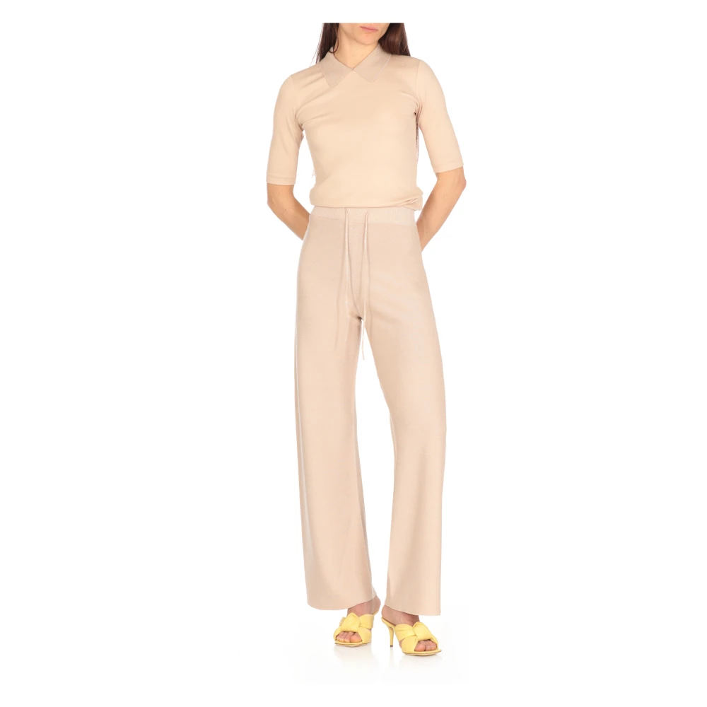 Fabiana Filippi Beige Katoenen T-shirt met Kraag Beige Dames