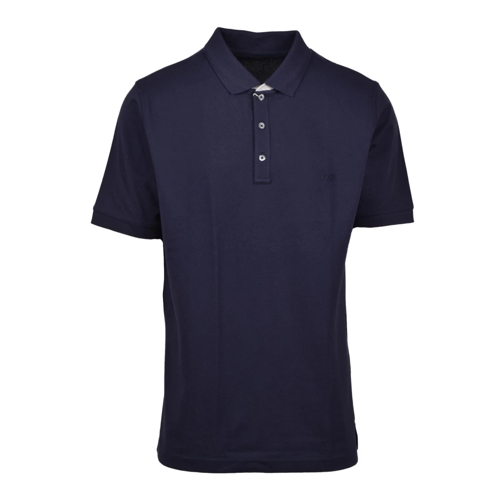 Fay Katoen Elastan Polo Shirt Blue Heren