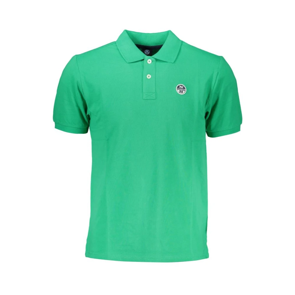 North Sails Men's Green Cotton Polo Shirt With Logo Medium