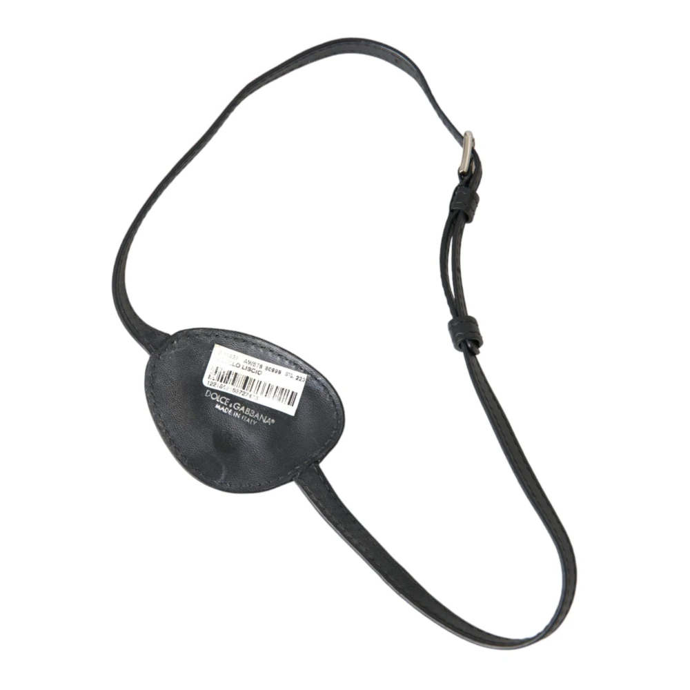 Dolce & Gabbana Metalen Logo Leren Ooglapje Black Dames
