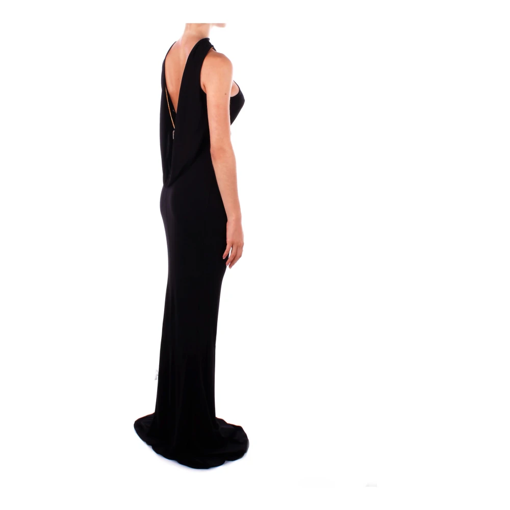 Elisabetta Franchi Red Carpet Zwarte Jurk Hanger Ketting Black Dames