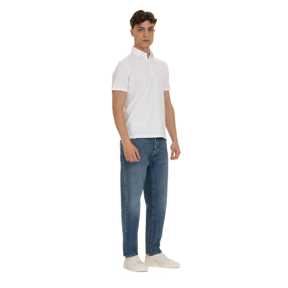 Aspesi Katoenen Jersey Polo Shirt White Heren