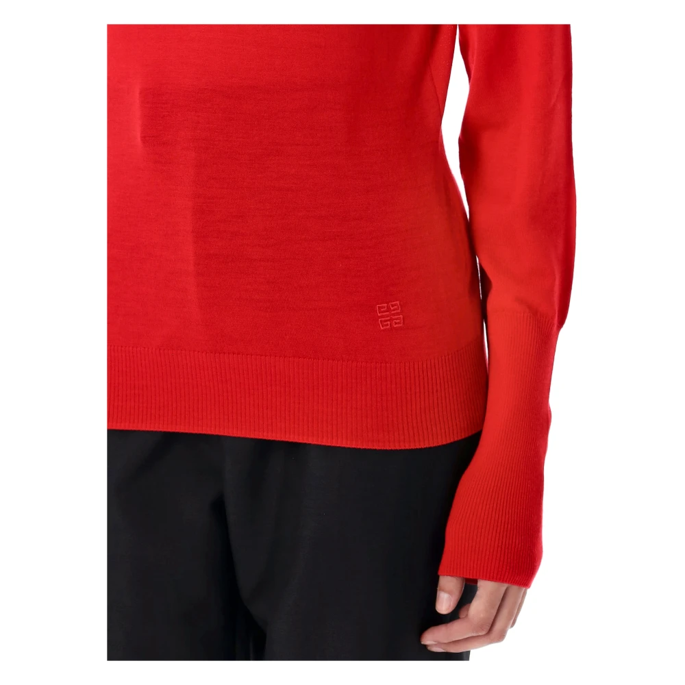 Givenchy Rode Gebreide Trui met Open Rug Red Dames