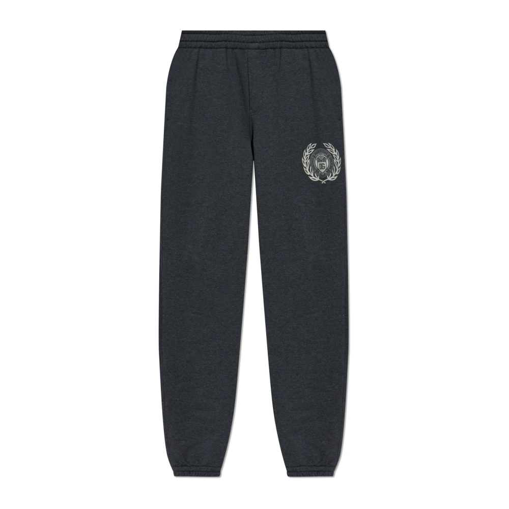 Dolce & Gabbana Men's Gray Joggers With Printed Logo - Sweatpants - M - Trousers
