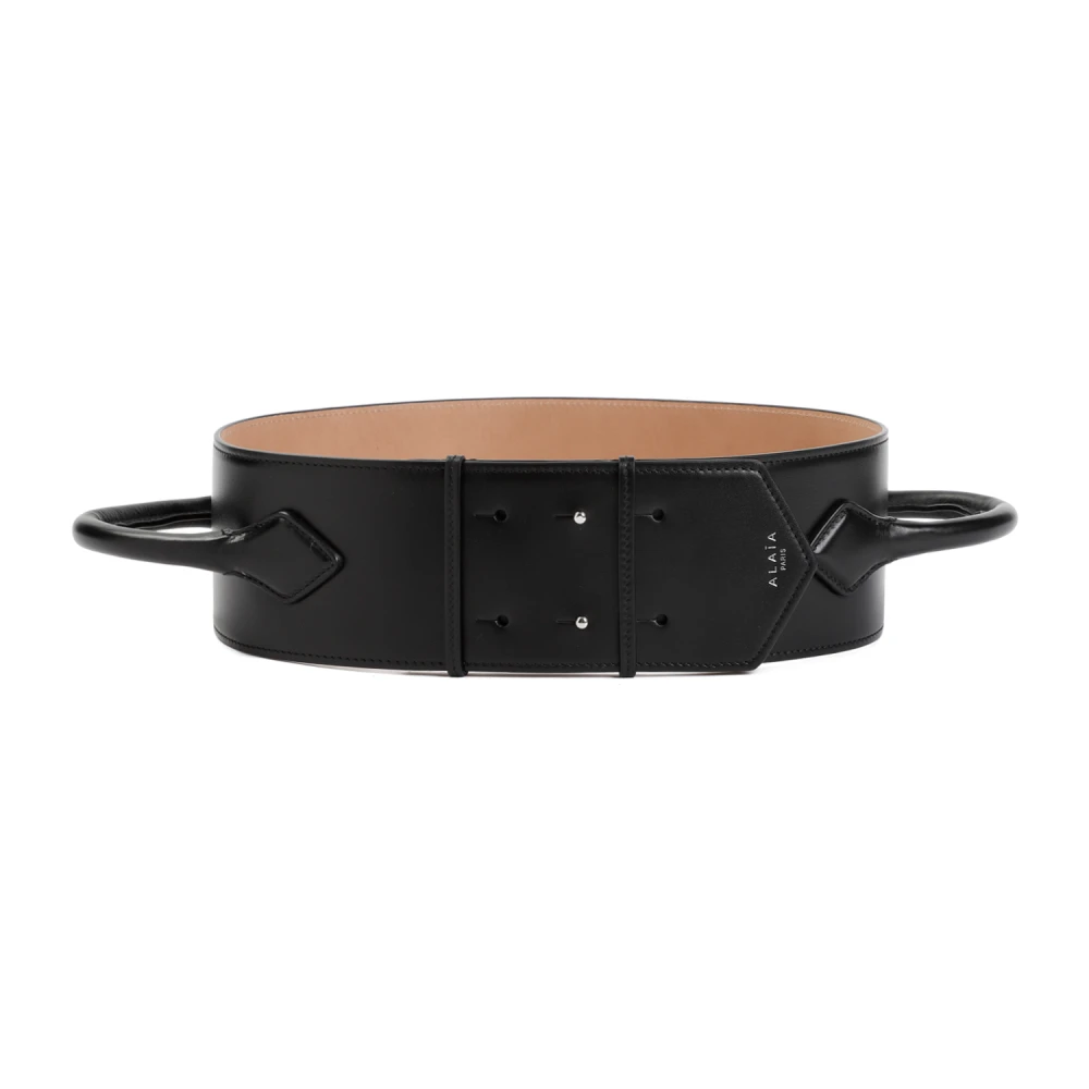 Alaïa Zwart Leren Handvat Riem Black Dames