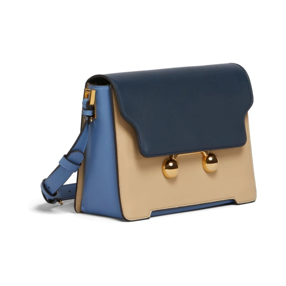 Marni Navy Blauwe Schoudertas met Overslag Multicolor Dames