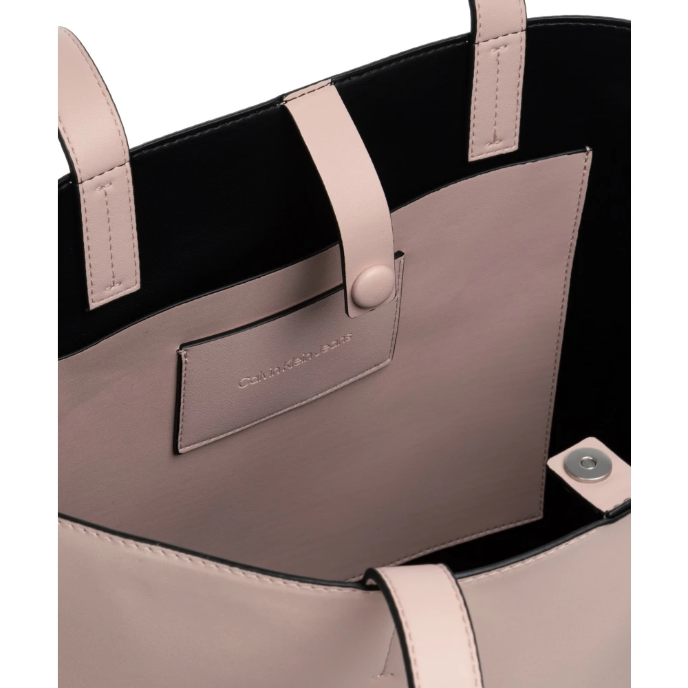 Calvin Klein Jeans Eenvoudige Tote Bag met Logo Pink Dames