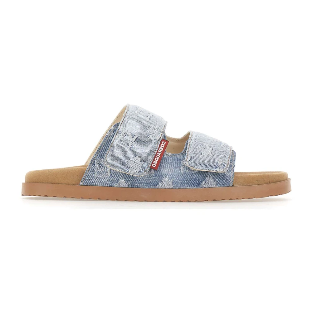 Dsquared2 Men's Blue D2 Monogram Sandals - Sliders - 7 Uk - Shoes