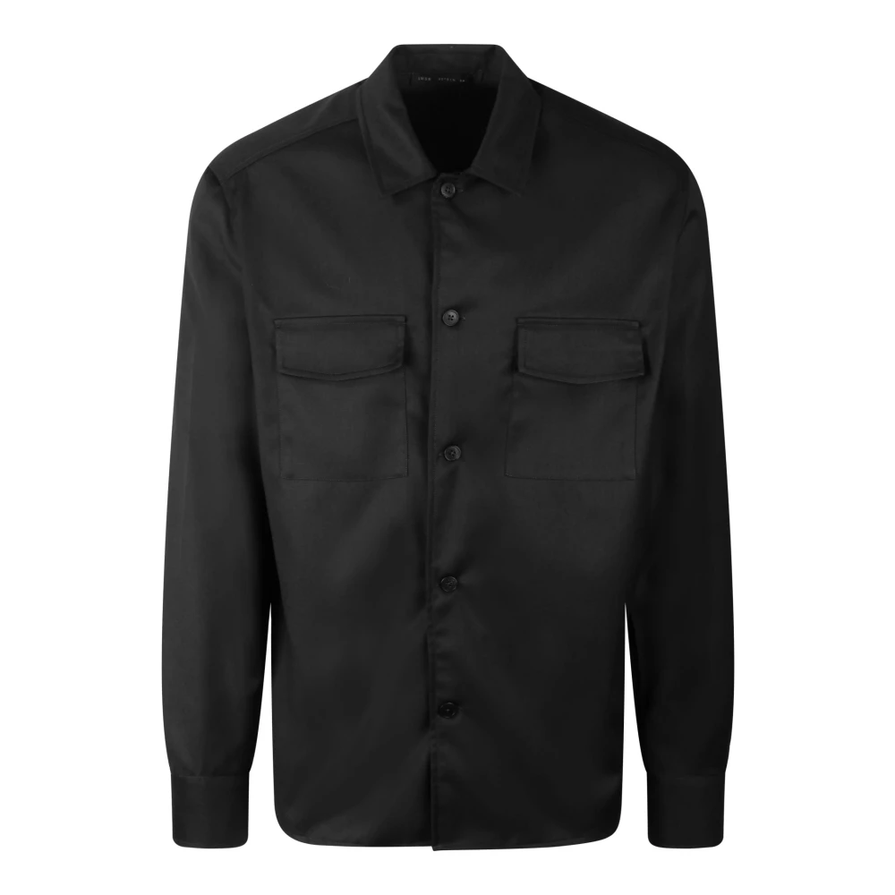 Low Brand Casual Overshirt met Voorzakken Black Heren