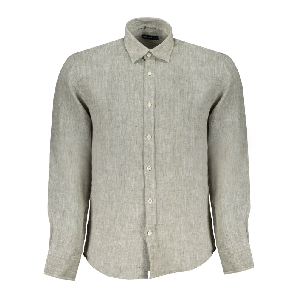 North Sails Overhemd met lange mouwen en Italiaanse kraag Gray Heren