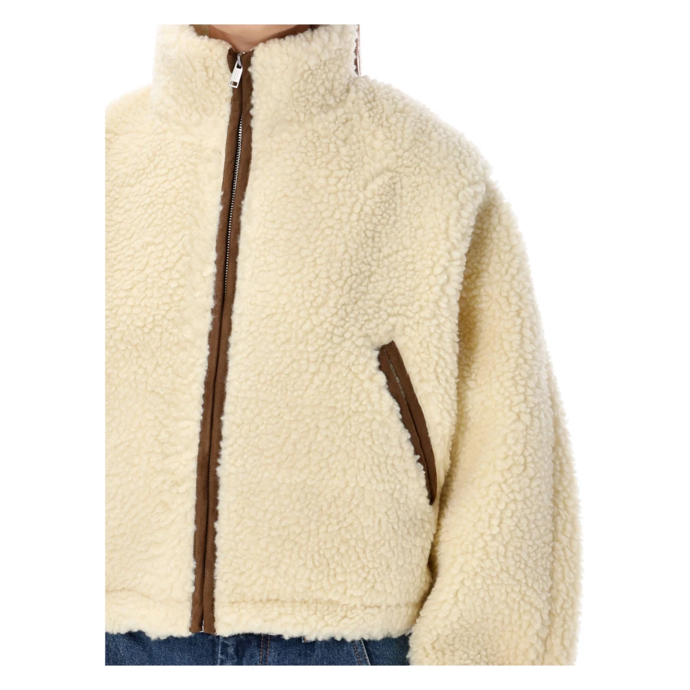 Isabel Marant Étoile Ecru Teddy Bomber Buitenkleding Beige Dames