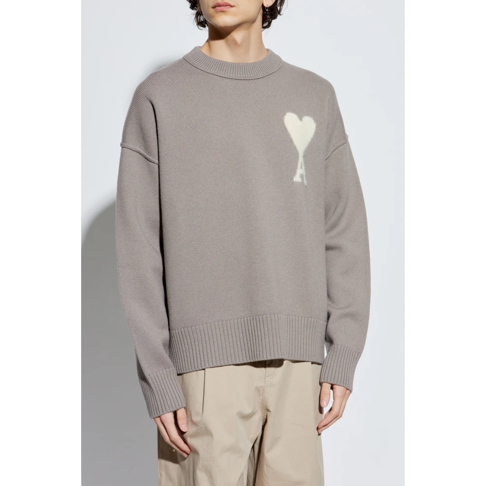Ami Paris Sweatshirt met logo Gray Heren