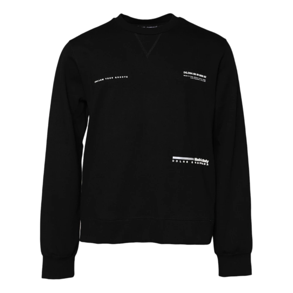 Dolce & Gabbana Men's Black Logo Knit Pullover Sweater