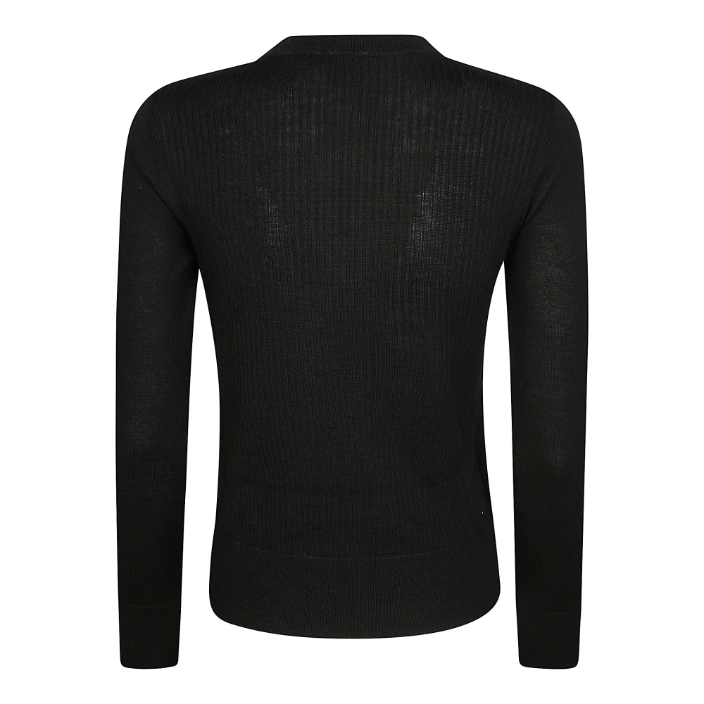 pinko Wollen Gebreide Trui Ontklitten Black Dames