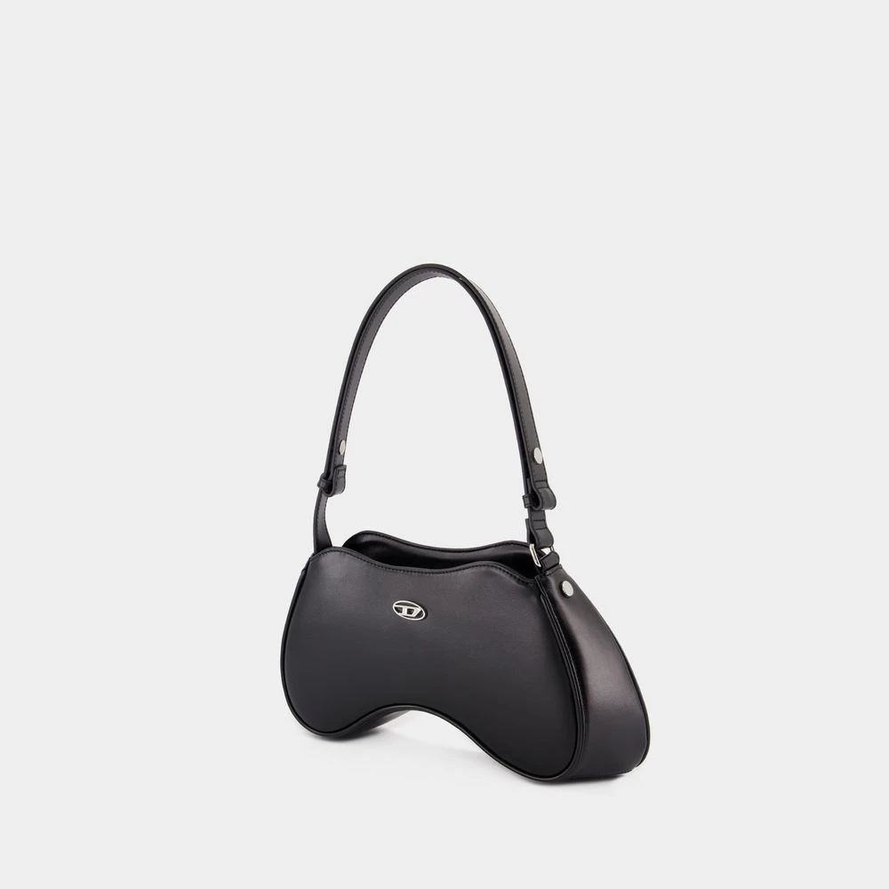 Diesel Zwarte leren schoudertas Black Dames