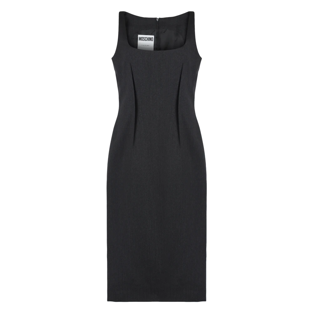 Moschino Midi Jurk van zuivere wol Gray Dames